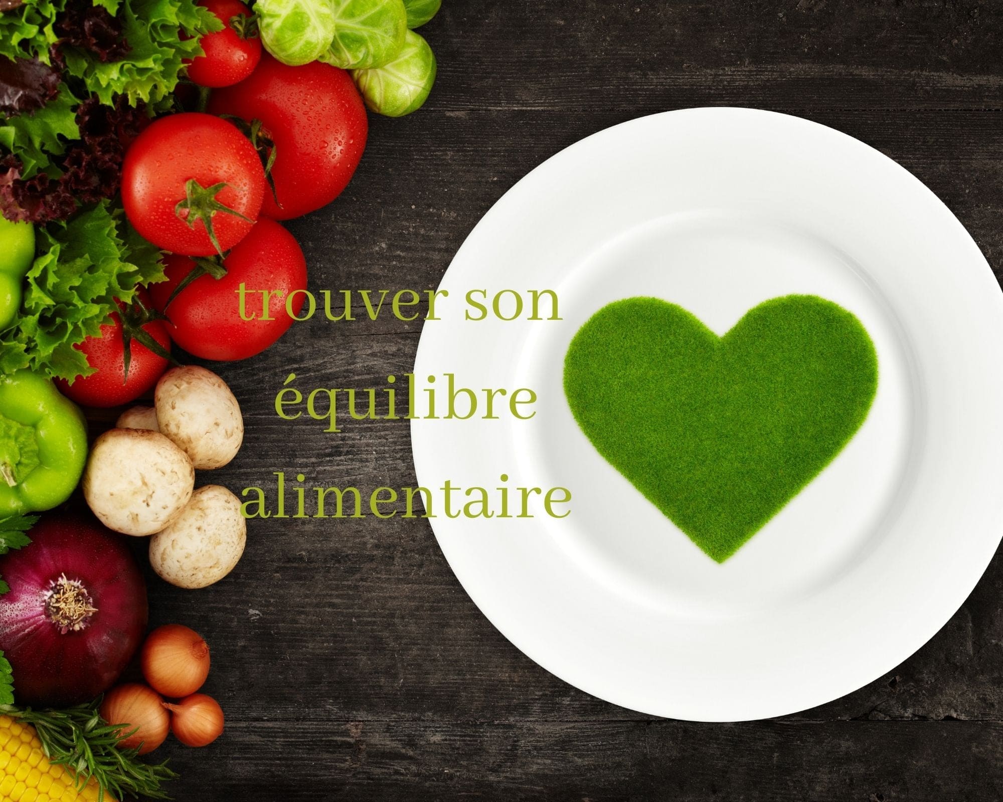 Assiette avec un cœur et des fruits et légumes